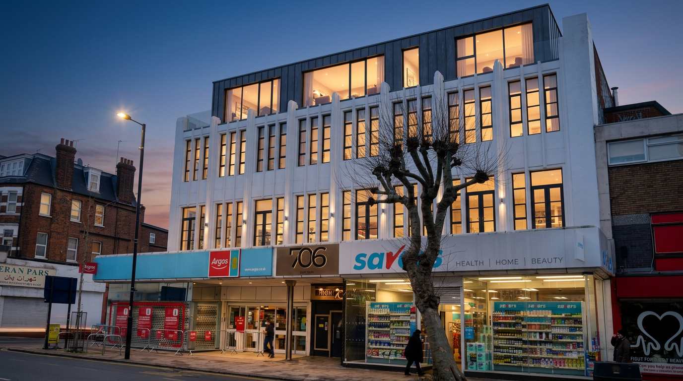 Indicative dusk visualisation of the completed scheme